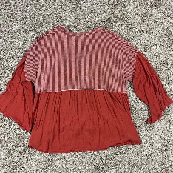 GiGiO USA Tunic Blouse Boho Bohemian Peasant Shirt Oversized Size M Bell Sleeve - Picture 6 of 7